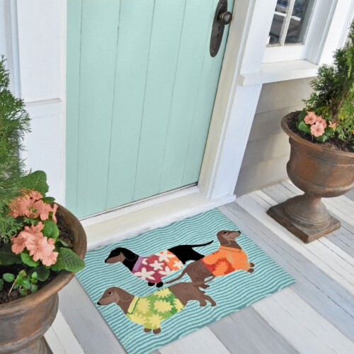 Liora Manne Frontporch Tropical Hounds Indoor Outdoor Area Rug Multi 1'8  x 2'6 Perspective: front