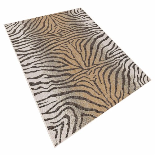 Liora Manne Carmel Indoor Outdoor Area Rug, Zebra Sand, 7 Ft 10 In x 9 Ft 10 In Perspective: front