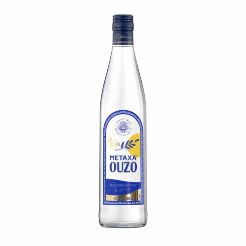 Ouzo by Metaxa Greek Anise Liqueur Perspective: front
