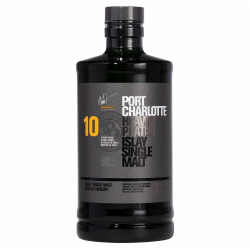 Port Charlotte 10 Heavily Peated Islay Single Malt Scotch Whisky Perspective: front