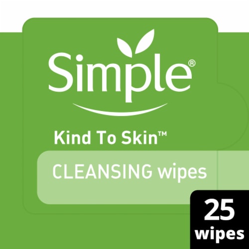 Simple Kind to Skin Facial Wipes Cleansing Gentle & Effective Makeup Remover Free from color & dye Perspective: front