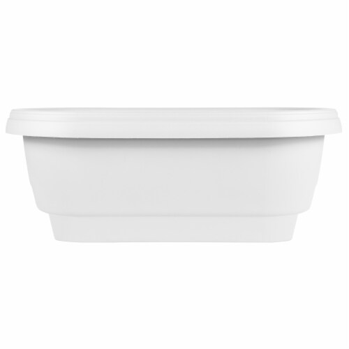 Bloem Deck Balcony Rail Planter 24" Casper White Perspective: front