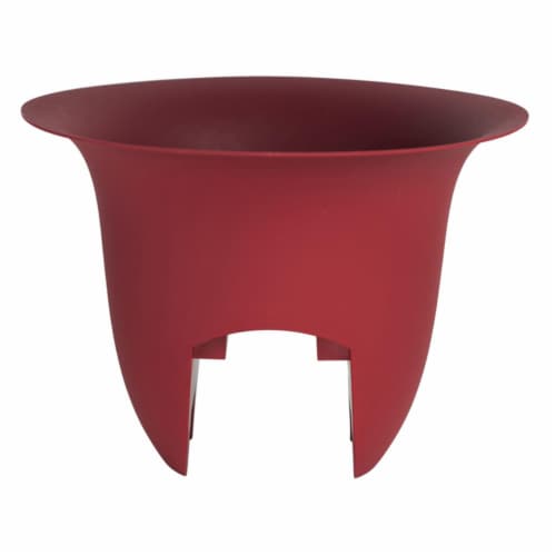 Bloem 7501596 12 in. Dia. Resin Planter, Burnt Red Perspective: front