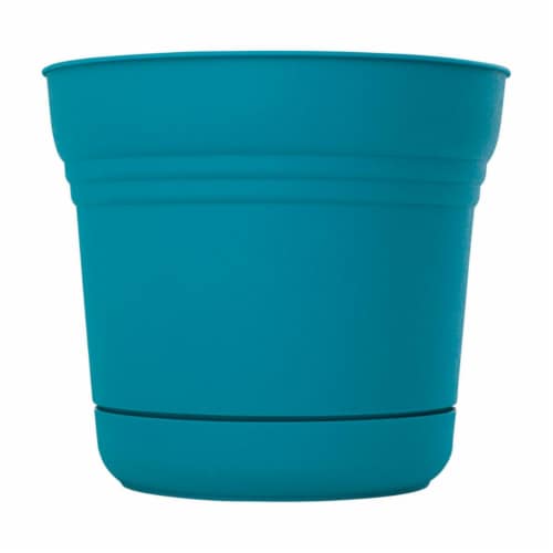 Bloem 7501547 4.5 x 5 in. Dia. Resin Planter, Teal Perspective: front
