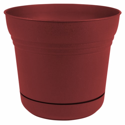 Bloem 7484405 6.5 x 7 in. Plastic Saturn Planter, Burnt Red Perspective: front