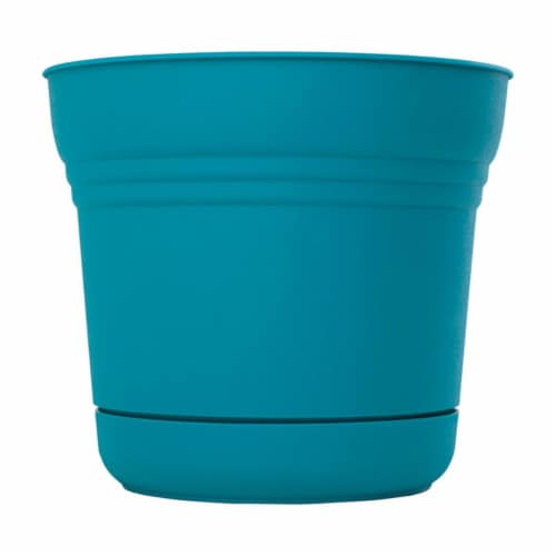 Bloem 7502040 6.5 x 7.3 in. Dia. Resin Planter, Teal Perspective: front