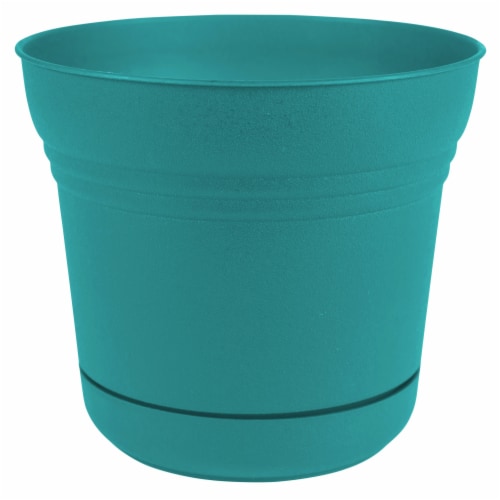 Bloem 7501828 8.5 x 9.8 in. Dia. Resin Planter, Teal Perspective: front