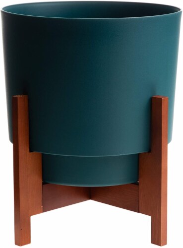 Bloem 7008945 10 in. Planter Hopson, Green Perspective: front