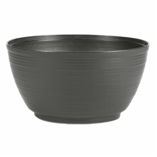 Bloem PB12908 12 in. Dura Cotta Plant Bowl Planter, Charcoal Perspective: front
