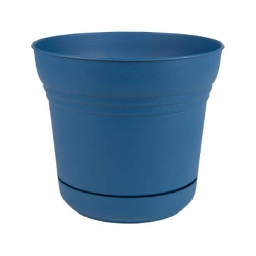 Bloem 7005748 12.8 x 14.5 in. Dia. Plastic Saturn Planter, Blue Perspective: front