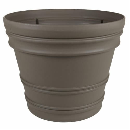 Bloem 20-6071289 12 in. Rolled Rim Planter, Peppercorn Perspective: front