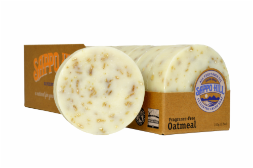 Sappo Hill Oatmeal Glyceryne Creme Fragrance-Free Soap Perspective: front