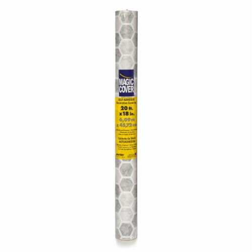 Magic Cover Vinyl Adhesive Shelf Liner - Marble Honeycomb Taupe Perspective: front