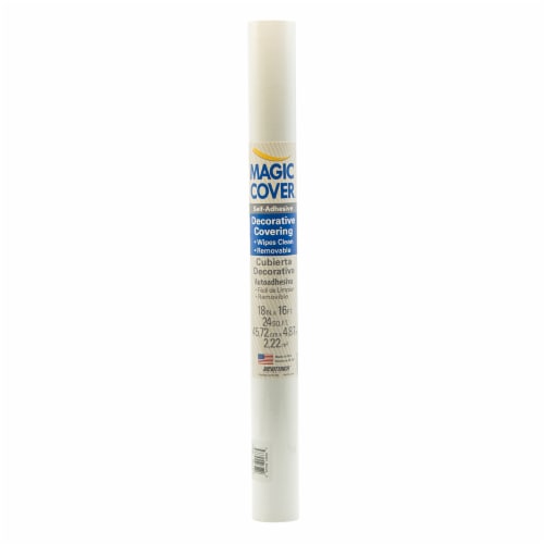 Magic Cover Brand Adhesive Shelf Liner - Solid White Perspective: front
