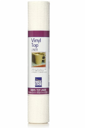 Magic Cover Vinyl Top Non-Adhesive Shelf Liner - White Perspective: front