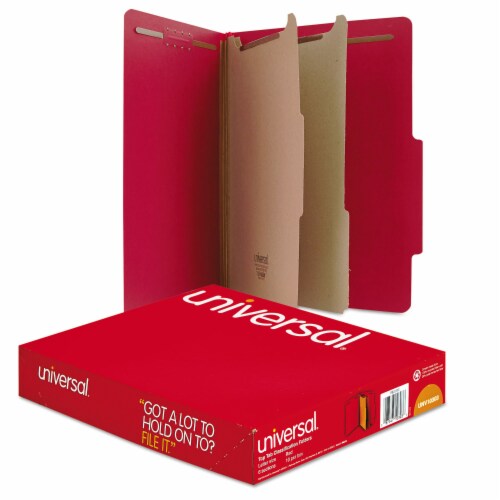 Universal Pressboard Classification Folders Letter SixSection Ruby Red 10/Box 10303, 1 Kroger