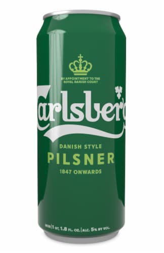 Carlsberg Danish Style Pilsner Beer Single Can Perspective: front