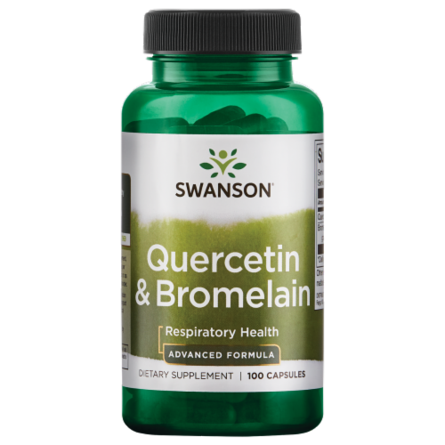 Swanson Quercetin & Bromelain 100 Caps, Immune & Cholesterol Support Perspective: front