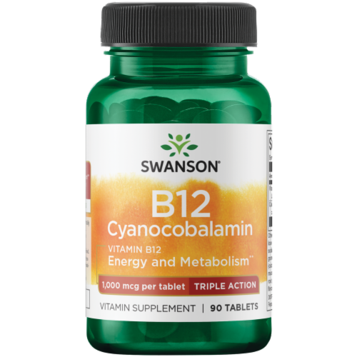Swanson vitamin b 12 cyanocobalamin triple action 1 000 mcg 90