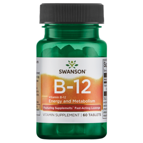 Swanson Vitamin B12 Supplemelts 5,000 Mcg 60 Lozenges, 5,000 mcg 60