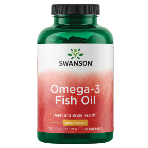 Swanson Omega 3 Fish Oil 150 Ct, Heart & Brain Support Perspective: front