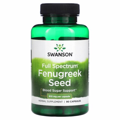 Swanson Full Spectrum Fenugreek Seed 610 mg - 90 Capsules Perspective: front