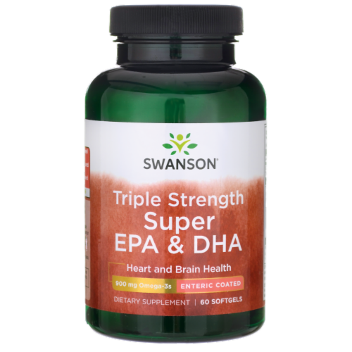 Swanson triple strength enteric coated super epa and dha 60 Softgels Perspective: front