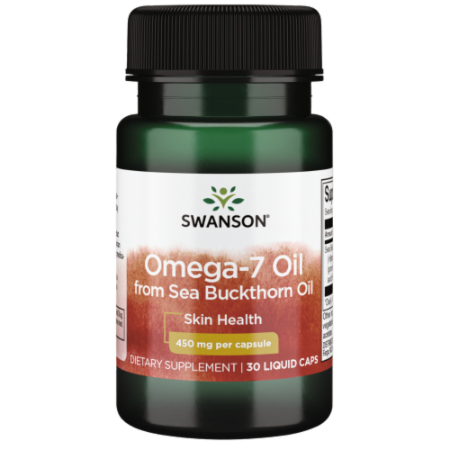 Swanson Omega-7 Oil From Sea Buckthorn Oil 450 mg 30 Liq Capsules Perspective: front