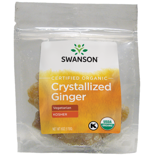 Swanson Certified Organic Crystallized Ginger 6 oz Package Perspective: front