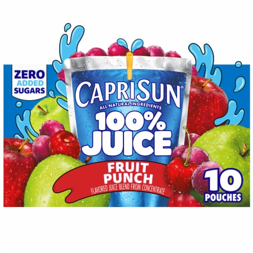 Capri Sun 100% Juice Fruit Punch Naturally Flavored Juice Box Pouches