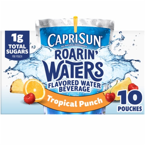 Capri Sun Roarin' Waters Tropical Tide Flavored Water Kids Drink Pouches