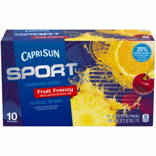 Capri Sun Sport Fruit Frenzy Flavored Water Beverage Pouches Perspective: front