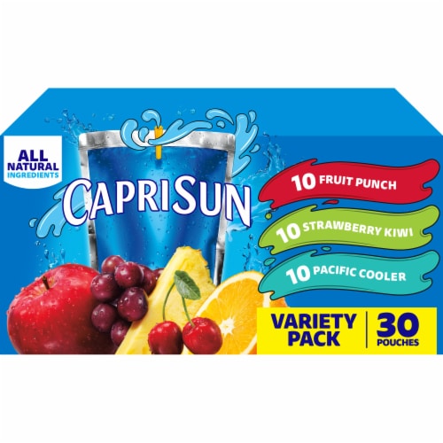 Capri Sun Variety Pack with Fruit Punch Strawberry Kiwi & Pacific Cooler Juice Box Pouches