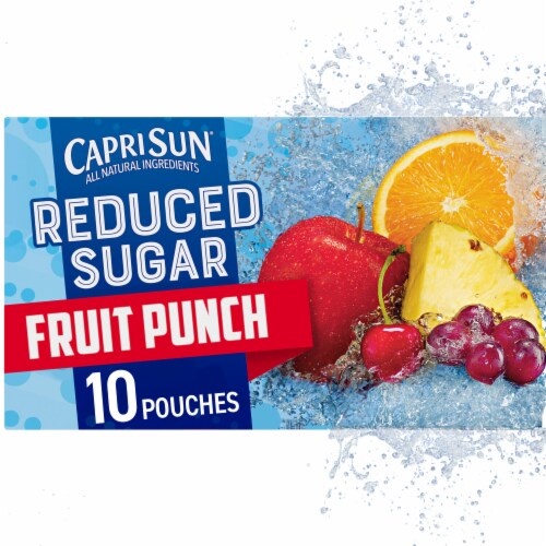 Capri Sun Reduced Sugar Fruit Punch Juice Box Pouches Perspective: front
