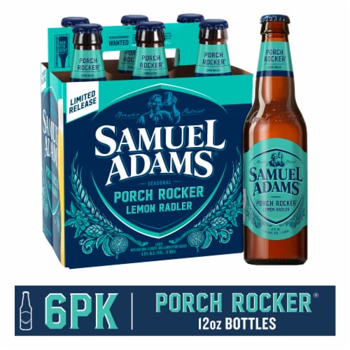 Samuel Adams Porch Rocker Lemon Radler Seasonal Beer, 6 bottles / 12 fl