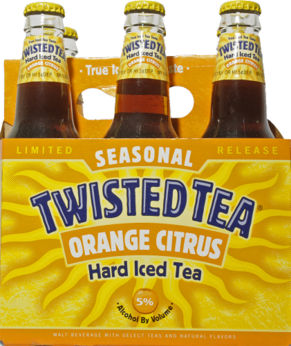 Twisted Tea Orange Citrus Seasonal Flavored Hard Beverage Perspective: front