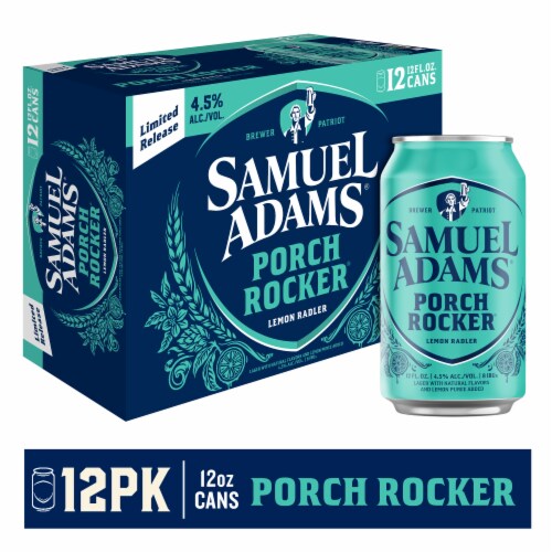 Samuel Adams Porch Rocker Lemon Radler Seasonal Beer Perspective: front