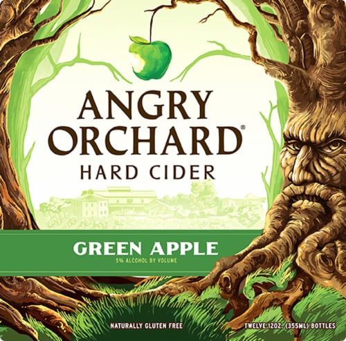Angry Orchard Green Apple Hard Cider Perspective: front