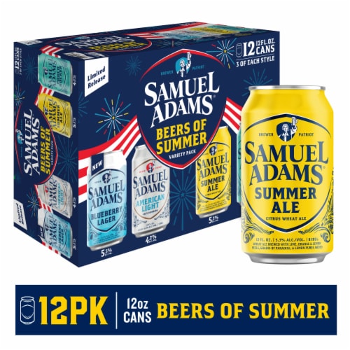 Samuel Adams Beers of Summer Seasonal Variety Pack Beer, 12 cans / 12 ...