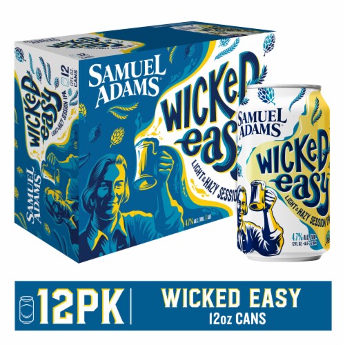 Samuel Adams Wicked Easy Beer Light & Hazy Lager Perspective: front