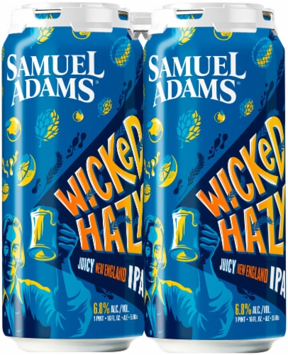 Samuel Adams Wicked Hazy New England IPA Beer Perspective: front
