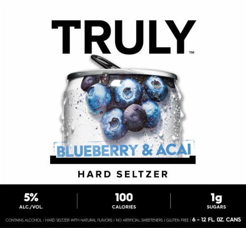 Truly Blueberry & Acai Hard Seltzer Perspective: front