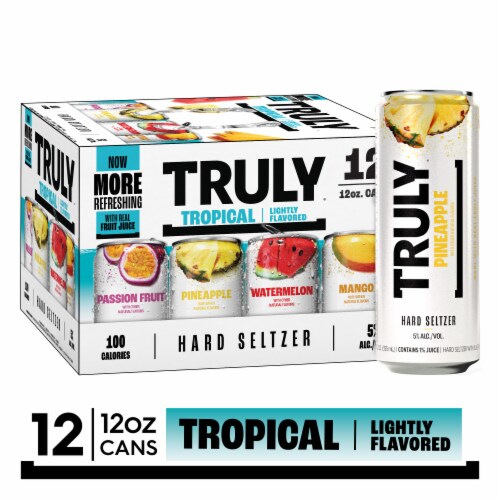TRULY Hard Seltzer Tropical Variety Mix Pack Perspective: front