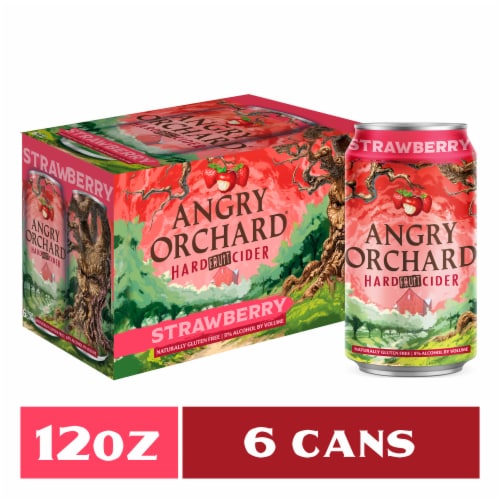 Angry Orchard® Strawberry Hard Cider Beer Perspective: front