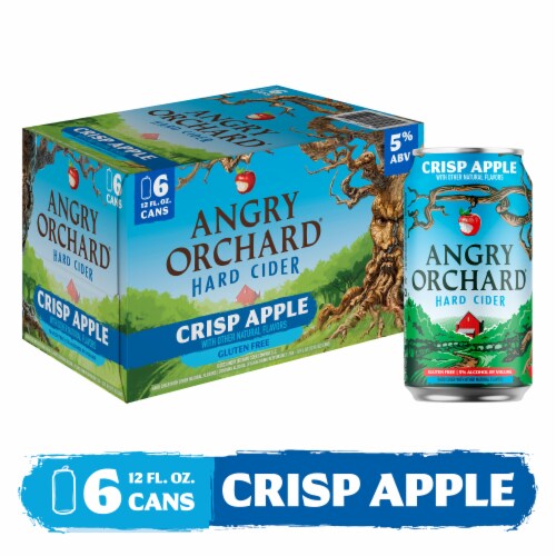 Angry Orchard Crisp Apple Hard Cider Beer Perspective: front