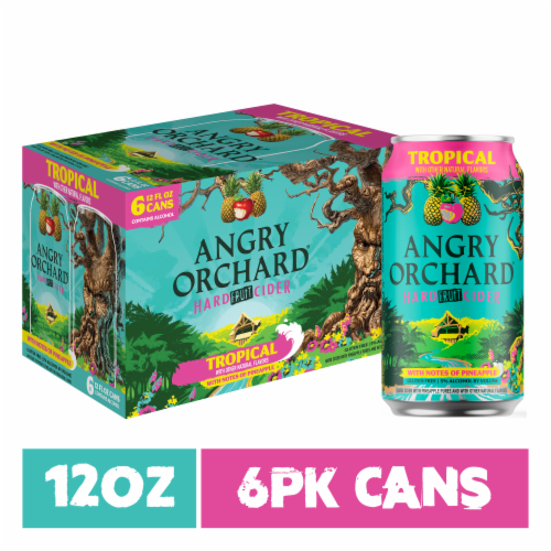Angry Orchard Tropical Fruit Hard Cider Beer Perspective: front