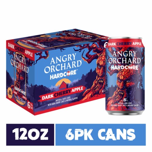Angry Orchard® Hardcore Dark Cherry Apple Hard Cider Beer Perspective: front