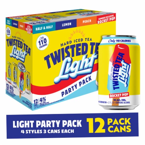 Twisted Tea Light Variety Party Pack Hard Iced Tea Perspective: front