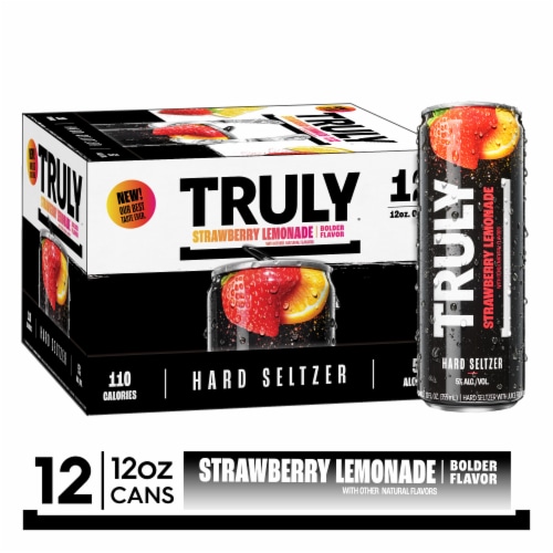 TRULY Hard Seltzer Strawberry Lemonade Perspective: front