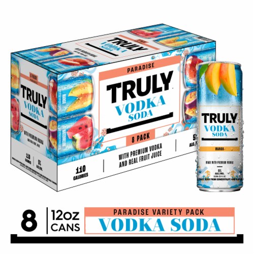 TRULY Vodka Soda Ready to Drink Cocktail Paradise Variety Pack Perspective: front